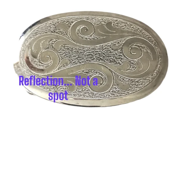 Frye Belt Buckle Etched German Silver Western Vintage Southwestern Cowgirl - Picture 6 of 14